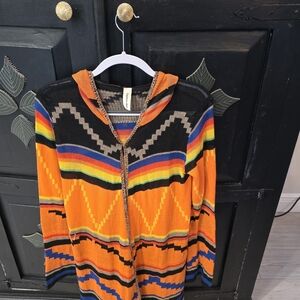 Colorful Striped Hooded Sweater